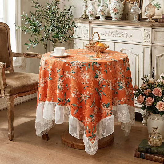 Vintage Floral Lace Tablecloth Retro Decorative Table Cover