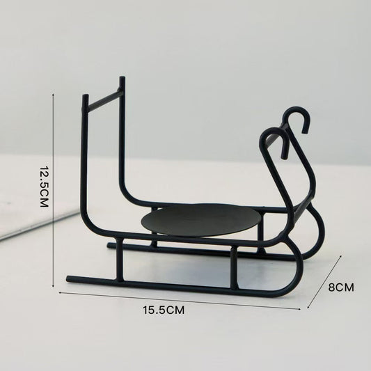Sleigh Candleholder Creative Iron Decor Piece