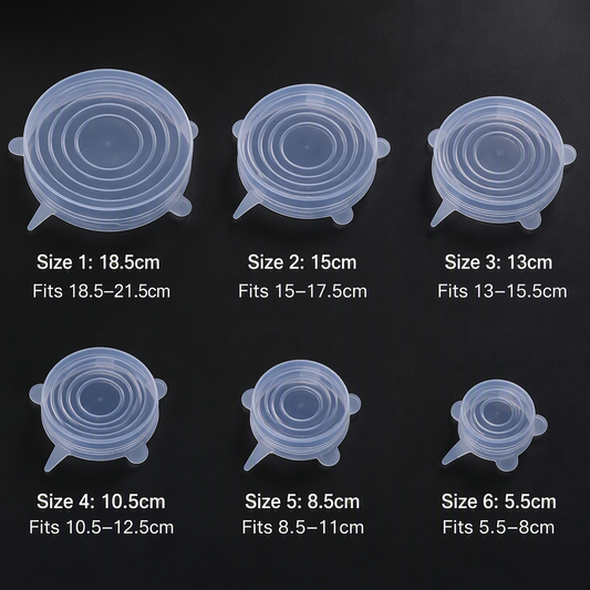 Silicone Food Preservation Lids Reusable Sealing Bowl Covers Heat-Resistant Transparent Stretch Lid for Kitchen Food Storage