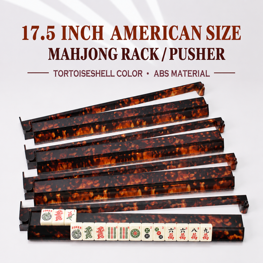 Yu Sheng Mahjong Ruler – American Style 2-in-1 Rake & Jewish Ruler, Mahjong Rack, 17.5 Inch with Pusher