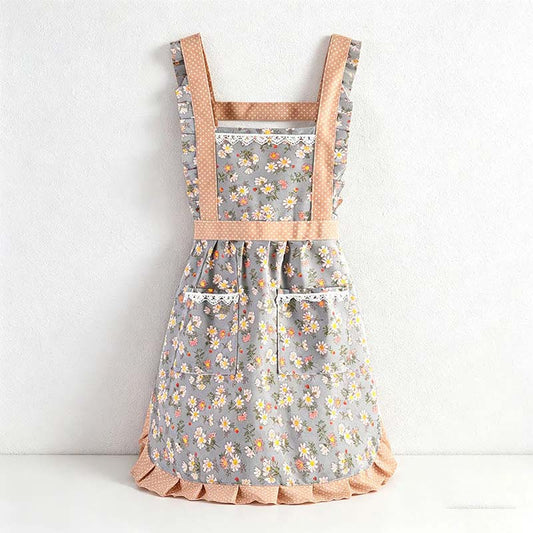 Floral Princess Apron – Vintage Lace Kitchen Apron for Cooking & Baking
