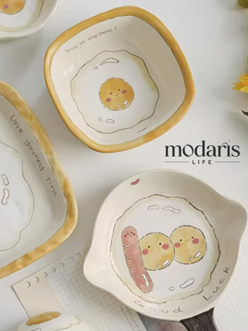 Sunny Egg Pan-Inspired Dish Set