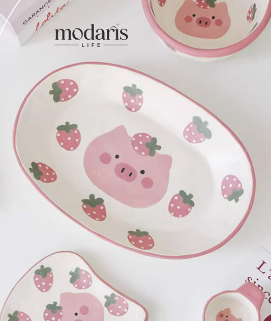 Strawberry Pig Delight Plate