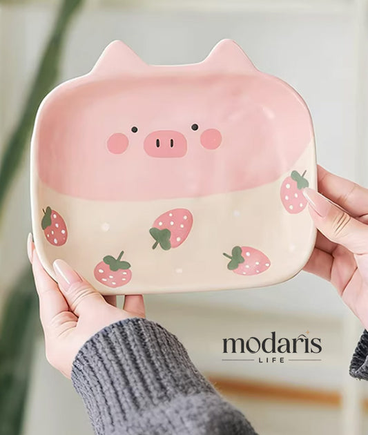Strawberry Pig Delight Plate