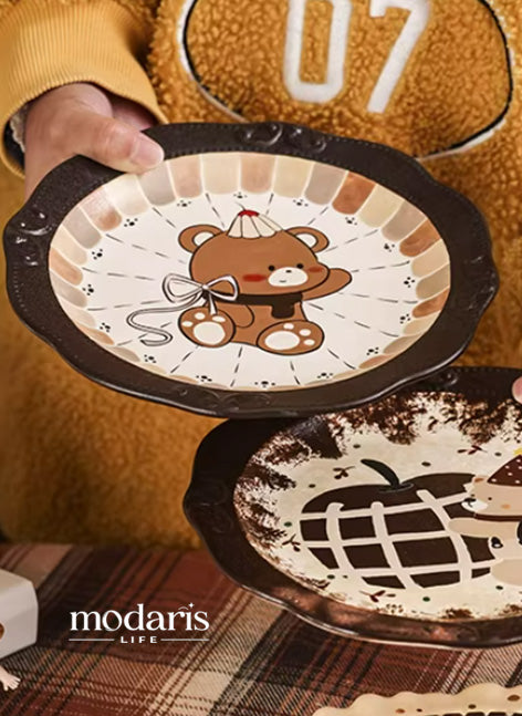 Vintage Bear Breakfast Plate