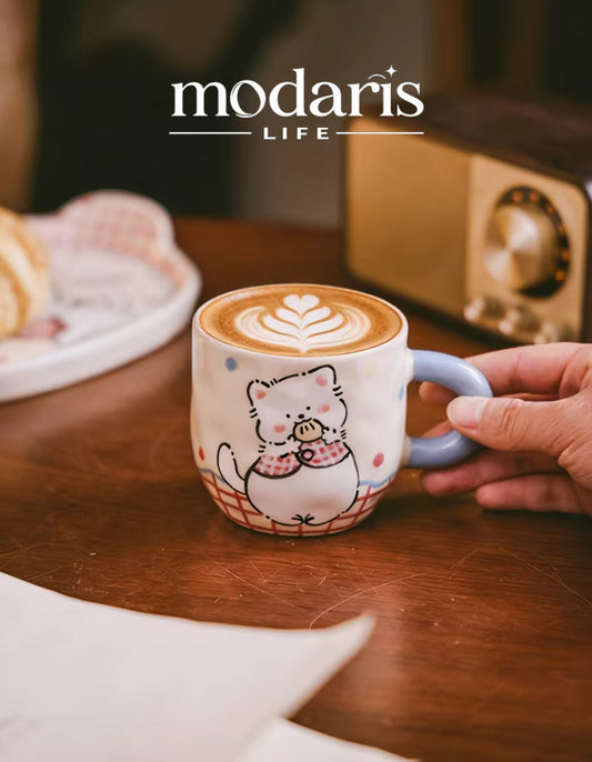 Whisker Morning Cat Latte Mug