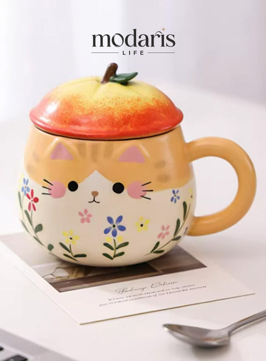 HexaBloom Cat Covered Mug